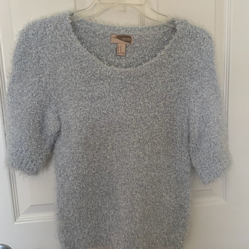 Forever 21 Fuzzy Short Sleeve Sweater